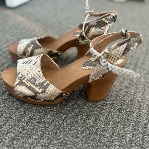 Express Snakeskin Platform Heels
